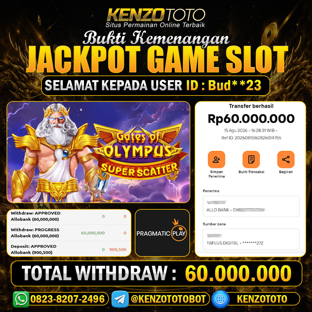 KENZOTOTO JACKPOT GATE OF OLYMPUS SUPER SCATTER   Rp.60.000.000 LUNAS