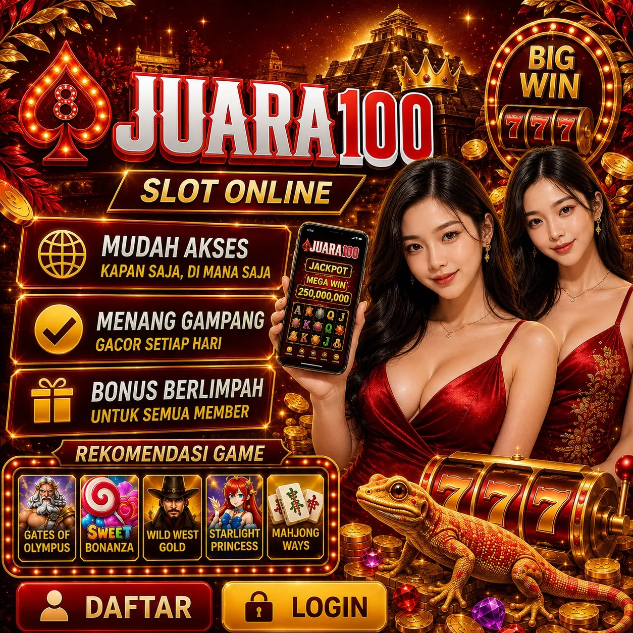 JUARA100: Agen Gaming Online Ternama No1 x RAAZ