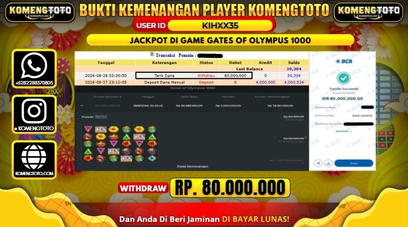 LAGI & LAGI!! KEMENANGAN BESAR DI SLOT GATES OF OLYMPUS SUPER 1000 Rp. 80.000.000 KOMENGTOTO BAYAR LUNAS SECEPAT KILAT !! KOMENGTOTO BAYAR SECEPAT KILAT !!