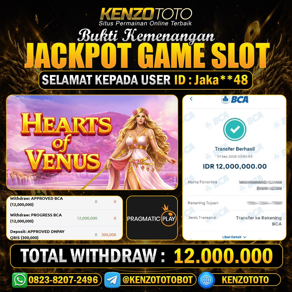 KENZOTOTO JACKPOT GAME SLOT  Rp.12.000.000 LUNAS