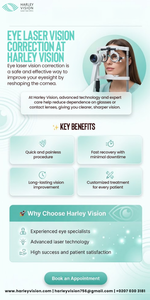 Improve your eyesight with advanced and reliable solutions designed for lasting clarity and comfort. Modern procedures ensure precision, safety, and quick recovery for patients seeking freedom from glasses or lenses. With eye laser vision correction, individuals can experience sharper vision and enhanced daily performance. Trusted specialists use cutting-edge technology to deliver personalized treatments tailored to your needs. Choose a proven approach that combines innovation, care, and expertise for better visual outcomes and long-term eye health benefits.
visit us : https://harleyvision.com/laser-eye-surgery/