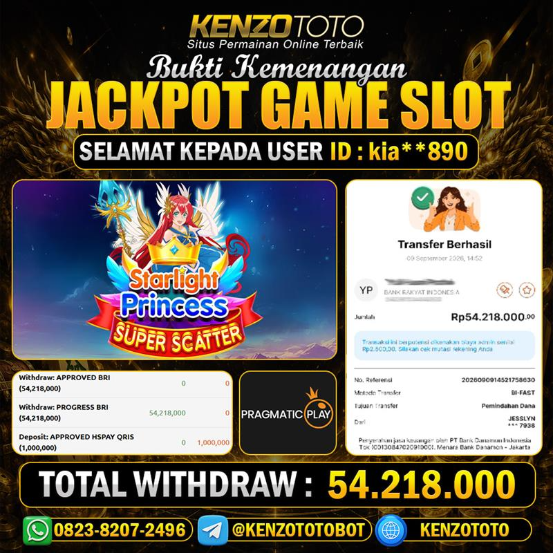 KENZOTOTO JACKPOT GAME SLOT  Rp.54.218.000 LUNAS