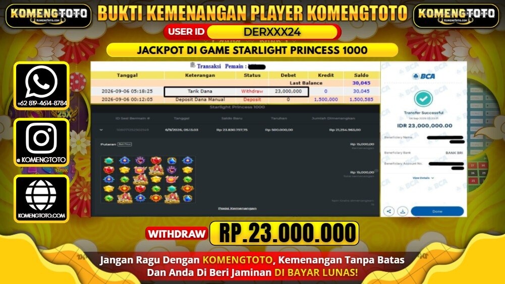 LAGI & LAGI!! KEMENANGAN BESAR DI SLOT STARLIGHT PRINCESS 1000 Rp. 23.000.000 KOMENGTOTO BAYAR LUNAS SECEPAT KILAT !! KOMENGTOTO BAYAR SECEPAT KILAT !!