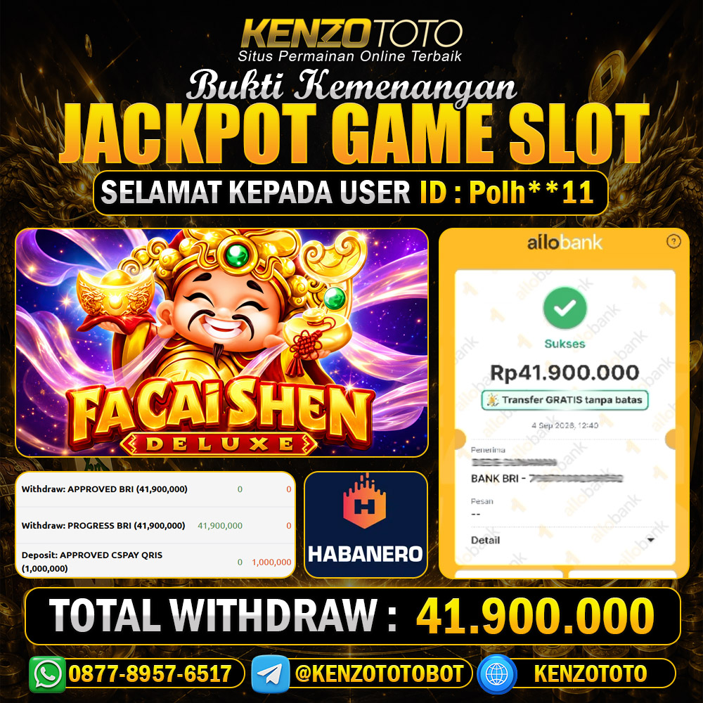 KENZOTOTO JACKPOT GAME SLOT  Rp.41.900.000 LUNAS