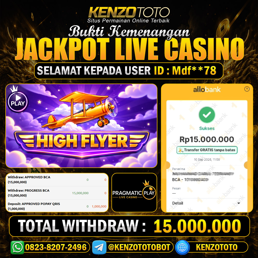 KENZOTOTO JACKPOT GAME SLOT  Rp.15.000.000 LUNAS