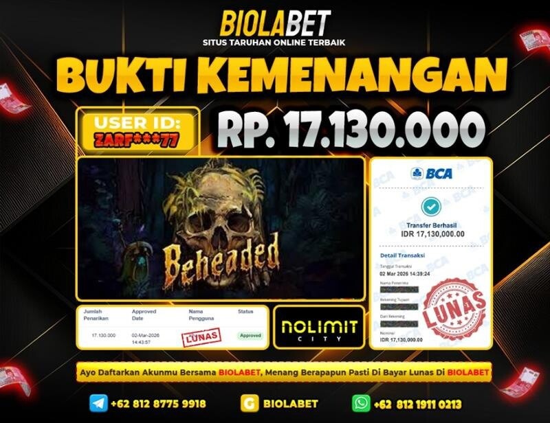 BIOLABET JACKPOT No Limit City Rp.17.130.000.,- LUNAS