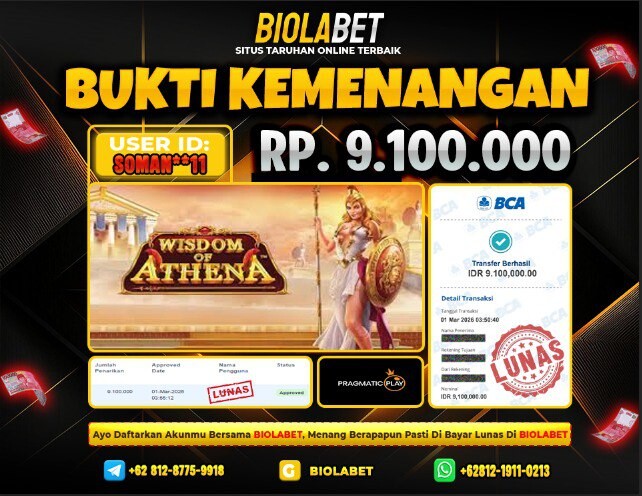BIOLABET JACKPOT Pragmatic Play Rp.9.100.000.,- LUNAS