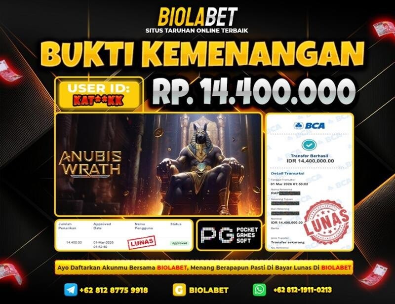 BIOLABET JACKPOT PG Soft Rp.14.400.000.,- LUNAS