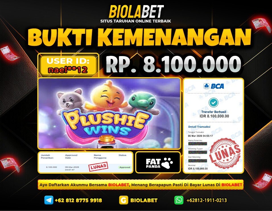 BIOLABET JACKPOT Fat Panda Rp.8.100.000.,- LUNAS