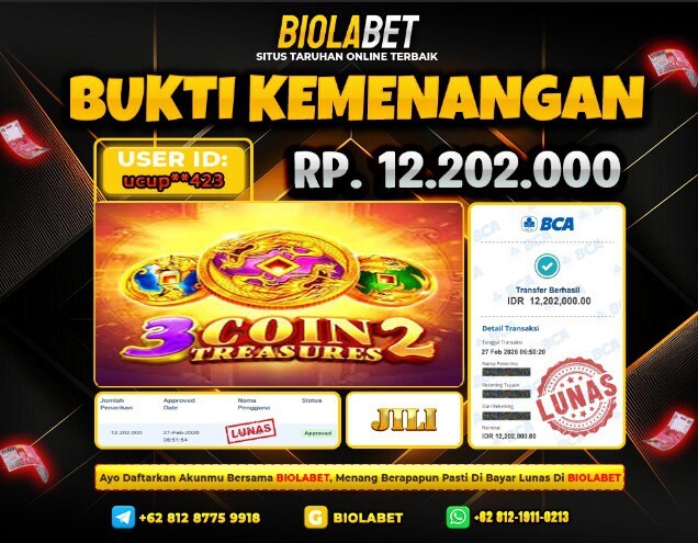 BIOLABET JACKPOT Jili  Rp.12.202.000.,- LUNAS