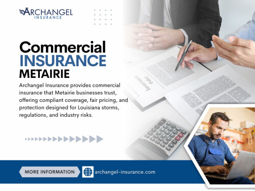 The paperwork is in place, premiums are paid, and certificates are easy to produce when needed. That sense of security often lasts right up until the moment a claim is filed — and something critical isn’t covered.
This assumption is one of the most expensive mistakes businesses make, particularly when relying on Commercial insurance Metairie coverage without reviewing how their operations have evolved.

Official Website - https://archangel-insurance.com/commercial-and-workers-compensation/

Find Us On Google Map - https://maps.app.goo.gl/PyJzYTFJGUZeEwPBA

Contact Us - 
Address - 3527 Ridgelake Dr STE 200, Metairie, LA 70002, United States
Phone No - +1 (504) 290-0650

Read Our Blogs - 
https://penzu.com/p/885aba7dcbb4f7c3
https://archangelinsurance.wordpress.com/2026/02/09/business-auto-insurance-new-orleans/
https://archangelinsurance.tumblr.com/post/808135776931053568/cheapest-insurance-new-orleans

More Links -
https://linkfly.to/archangelinsurance
https://gravatar.com/archangelinsurance
https://soundcloud.com/archangelinsurance