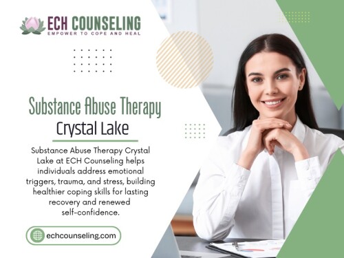 If you are considering Substance abuse therapy in Crystal Lake, uncertainty is natural. Change can feel intimidating.

Official Website: https://echcounseling.com/services/substance-abuse-therapy-in-crystal-lake-il/

Find Us On Google Map: https://maps.app.goo.gl/EXwTuJGghX7ub7NJA

ECH Counseling, PLLC
Address : 44 N Virginia St Suite 3B, Crystal Lake, IL 60014, United States
Phone Number:	+1 815-363-0864

Read Our Blogs:

https://tinyurl.com/29vp35m4
https://tinyurl.com/26lxfcdx
https://tinyurl.com/2babclgz

More Links:

https://tinyurl.com/2xnr5co8
https://tinyurl.com/29etv3b2
https://tinyurl.com/29sklaoj