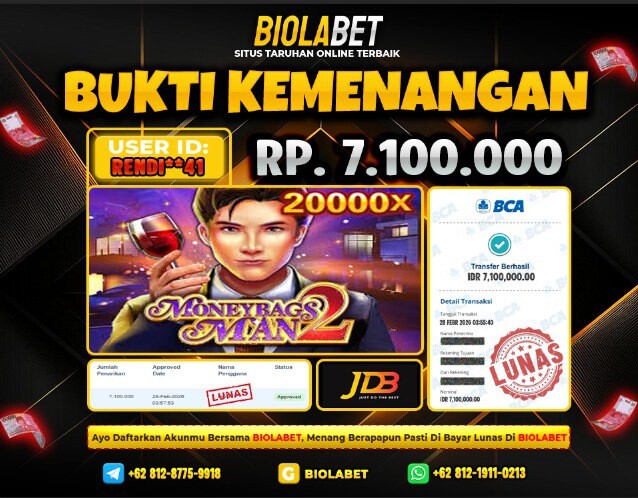 BIOLABET JACKPOT JDB Rp.7.100.000.,- LUNAS