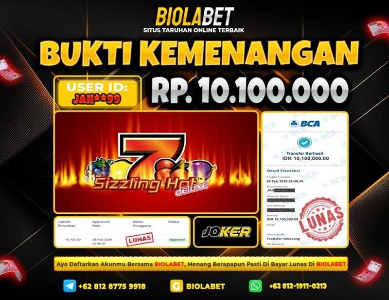BIOLABET JACKPOT Joker Rp.10.100.000.,- LUNAS
