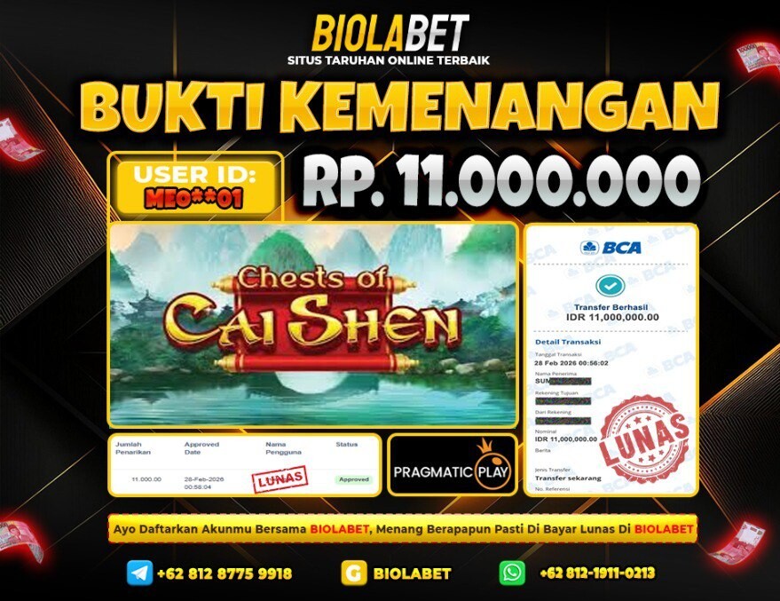 BIOLABET JACKPOT Pragmatic Play Rp.11.000.000.,- LUNAS