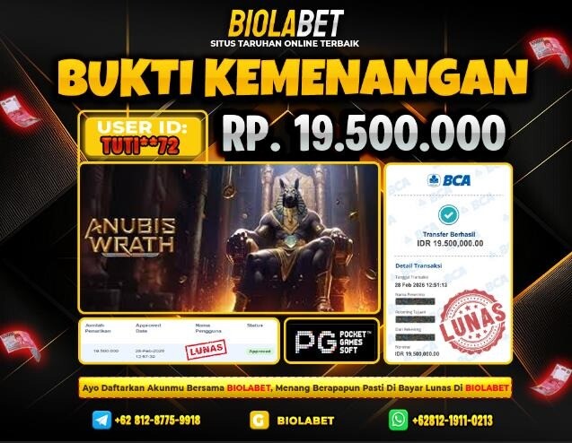 BIOLABET JACKPOT PG Soft Rp.19.500.000.,- LUNAS